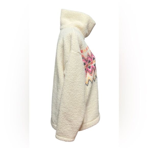 NWT LOFT Fair Isle Mock Neck Sherpa Top/sweater - Picture 3 of 5